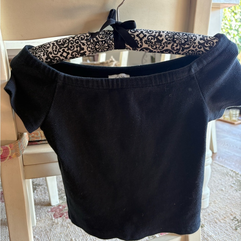 Zara Black Off the shoulder top